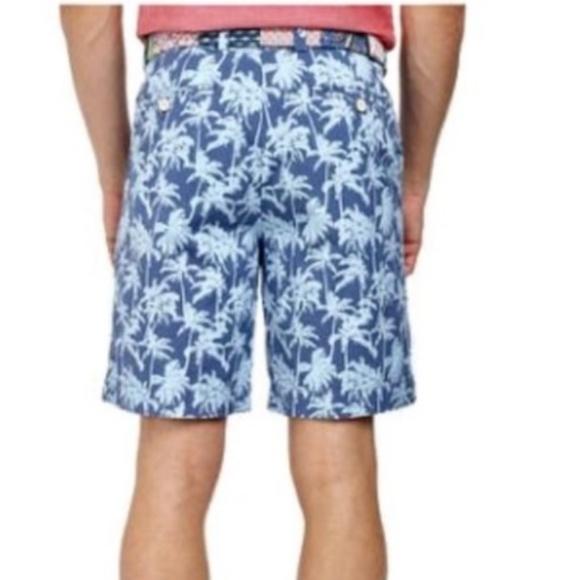 Vineyard Vines Blue Palm Tree Breaker Shorts 32 - Picture 2 of 5